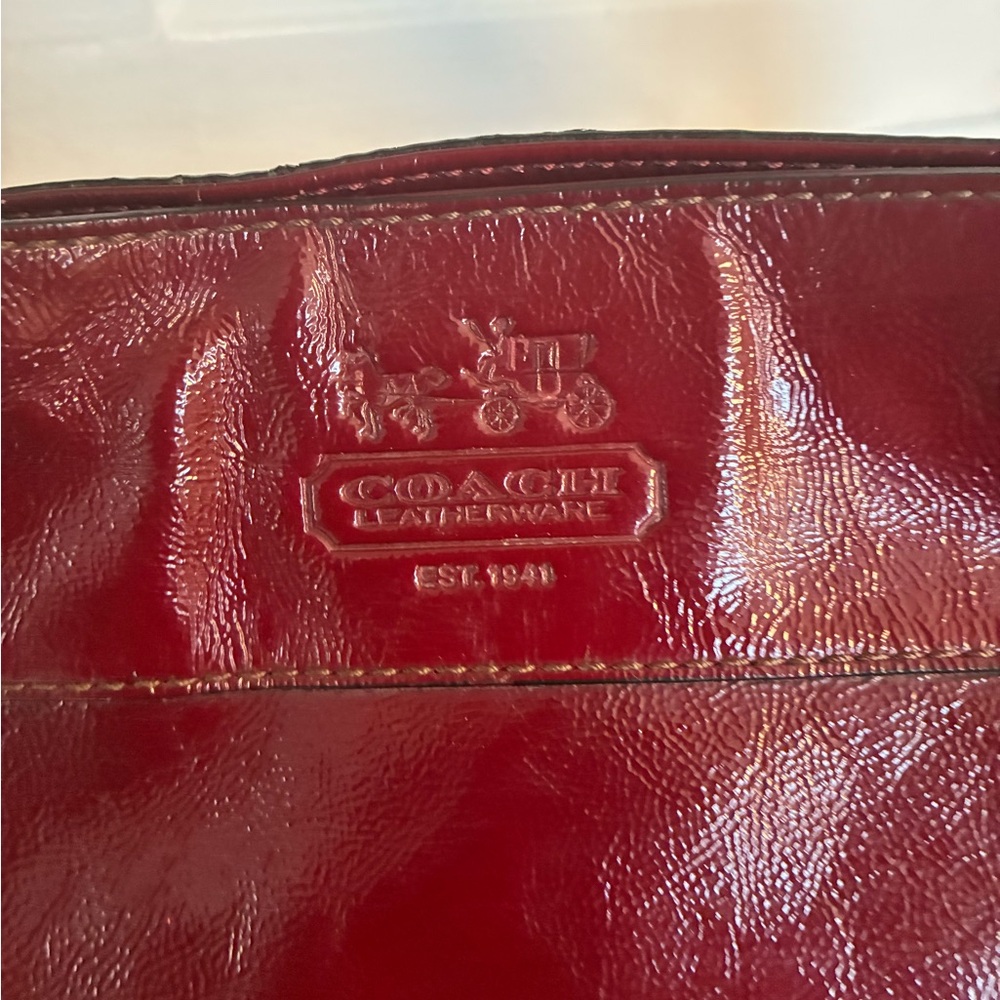 Coach Zoe Hobo Deep Red Leather Shoulder Bag - Picture 3 of 11